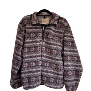 Vintage Woolrich Fair Isle 1/4 Zip Up Pull Over Sweater Made In USA Size L